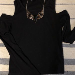 Black cut out long sleeved top